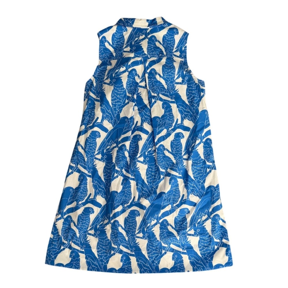 UNTUCKit Jordan Dress Womens Small Blue White Parrot Print Sleeveless A-Line - Picture 4 of 10